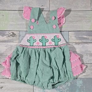 Lil Cactus Bubble Pink And Green NWT 12-18 Mo